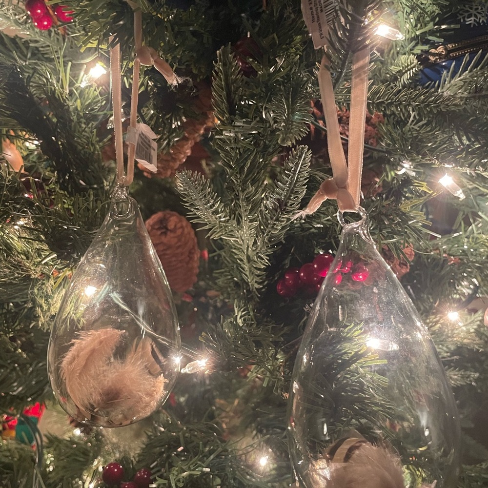 Elegant Clear Glass Teardrop Ornaments